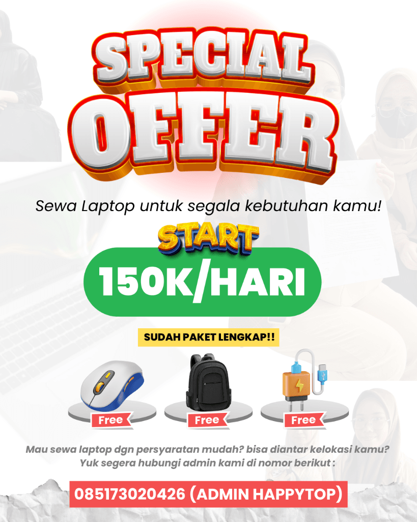 Special Offer - Sewa Laptop mulai 150K/hari